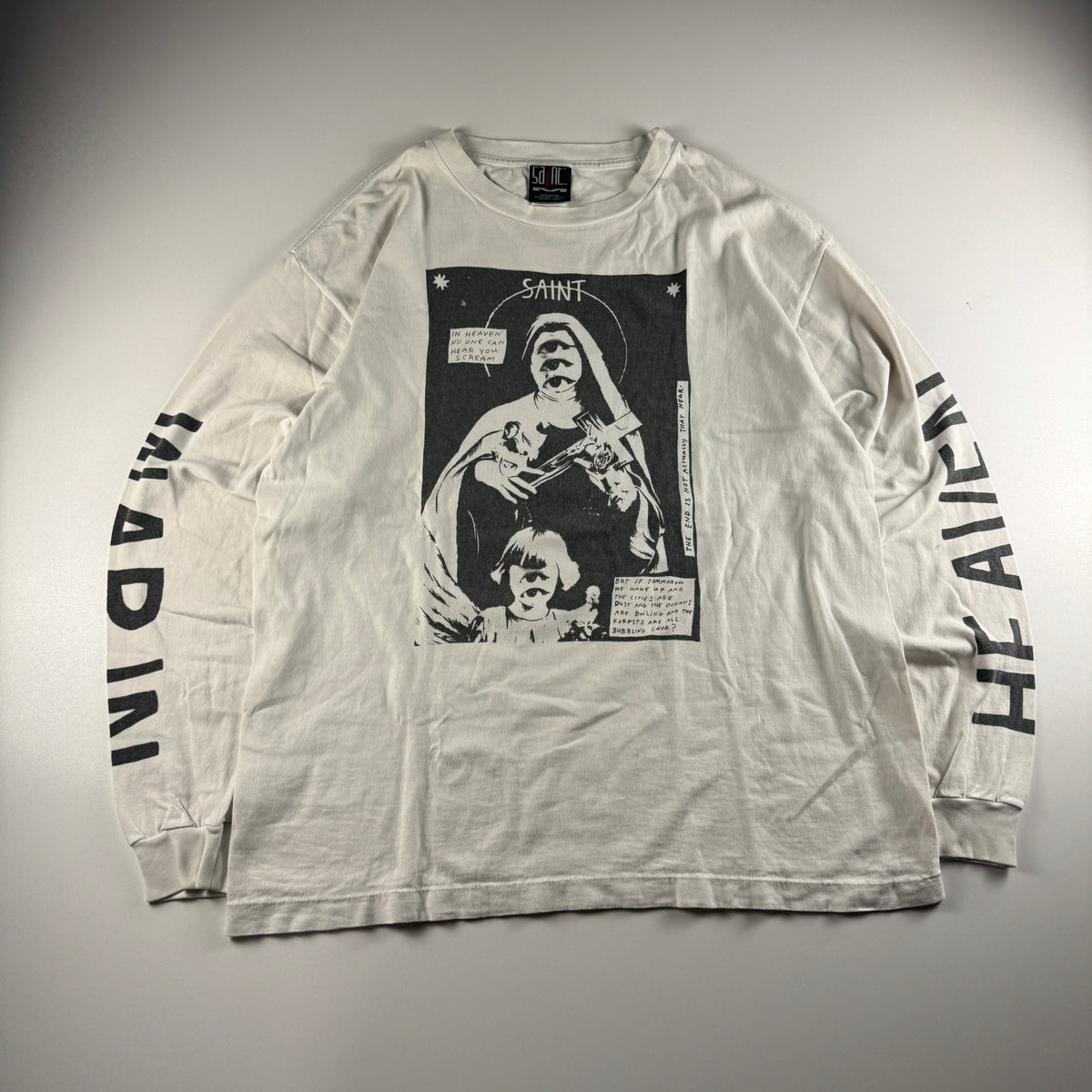 Saint Michael 21AW War In Heaven White Long Sleeve Tee (L)