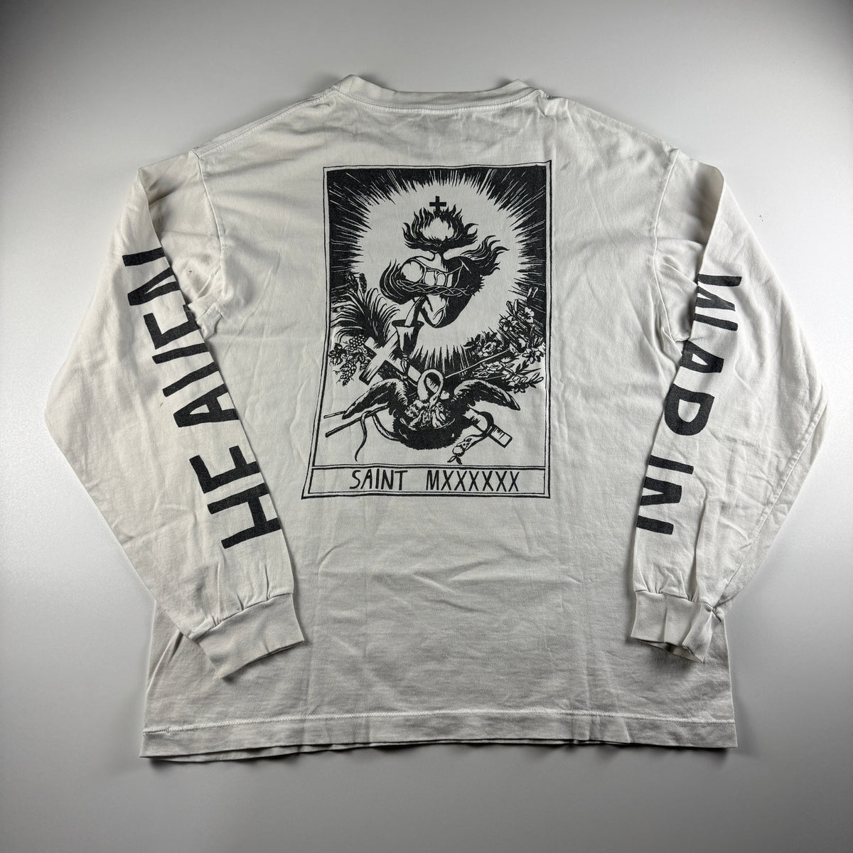 Saint Michael 21AW War In Heaven White Long Sleeve Tee (L)
