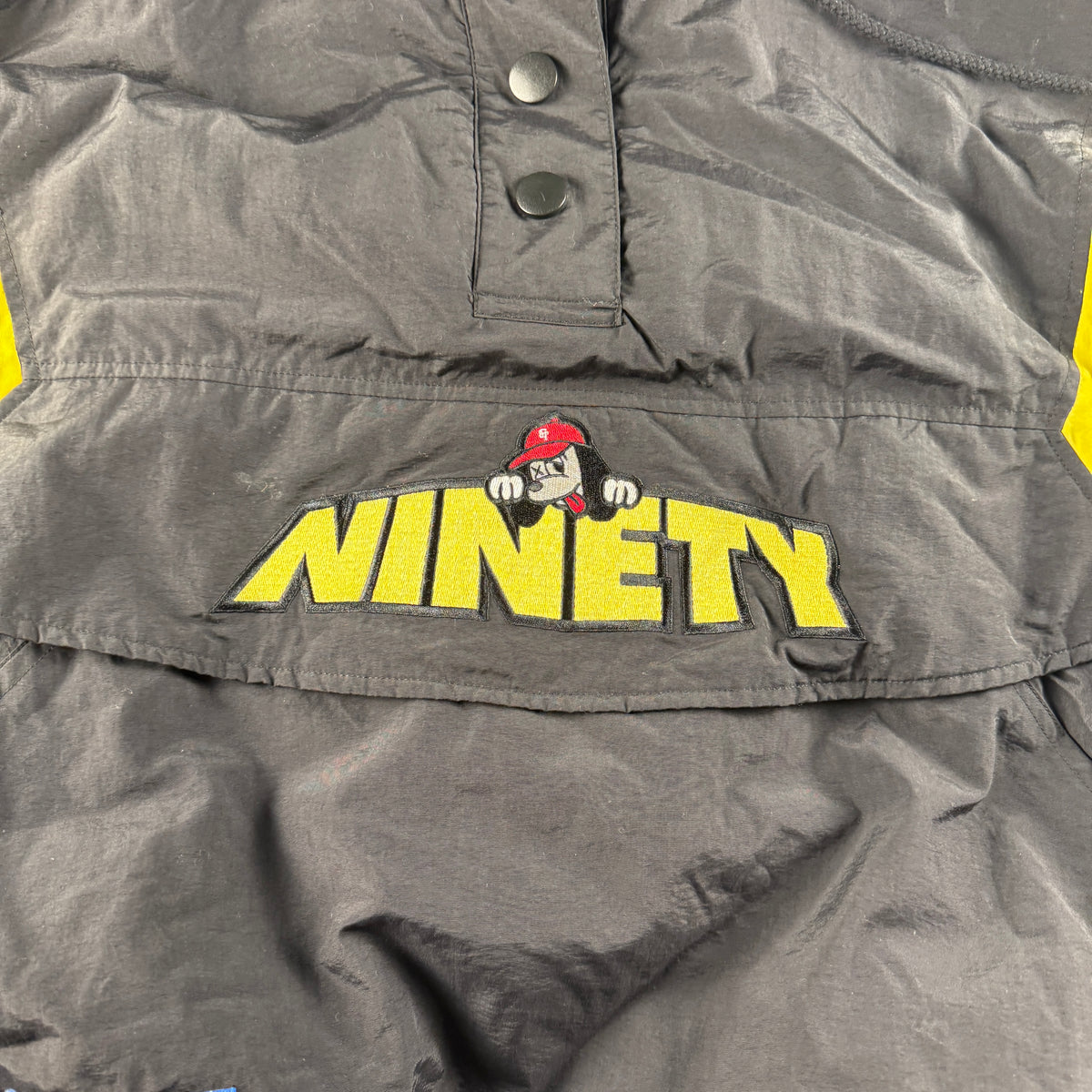 9090 x Centimeter Black and Yellow Puffer Jacket (L)