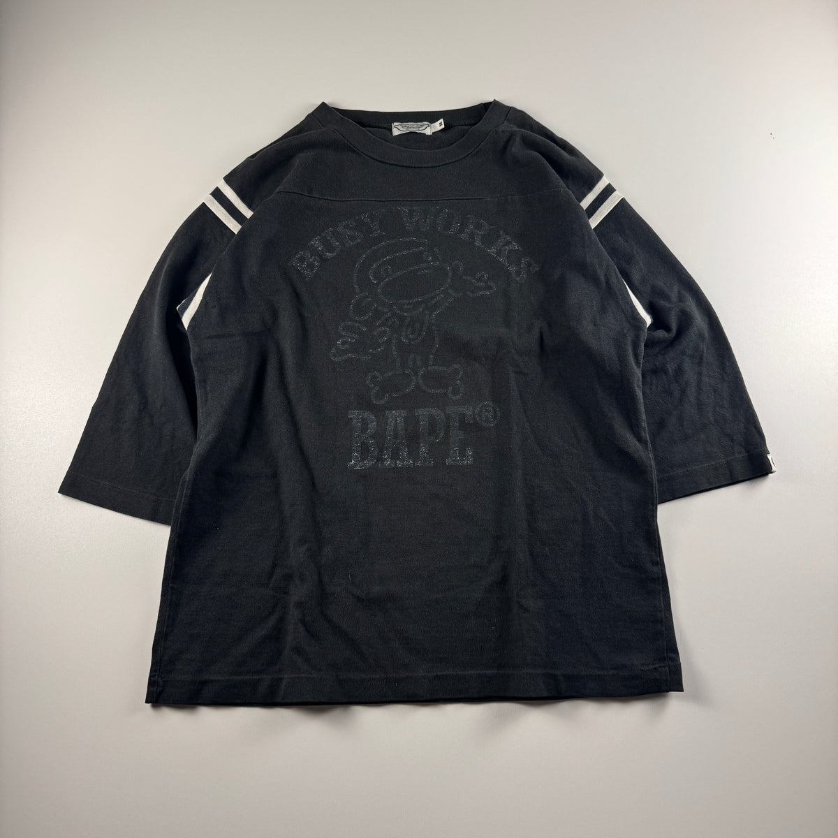 BAPE Baby Milo Vintage 3/4 Black Tee (M)