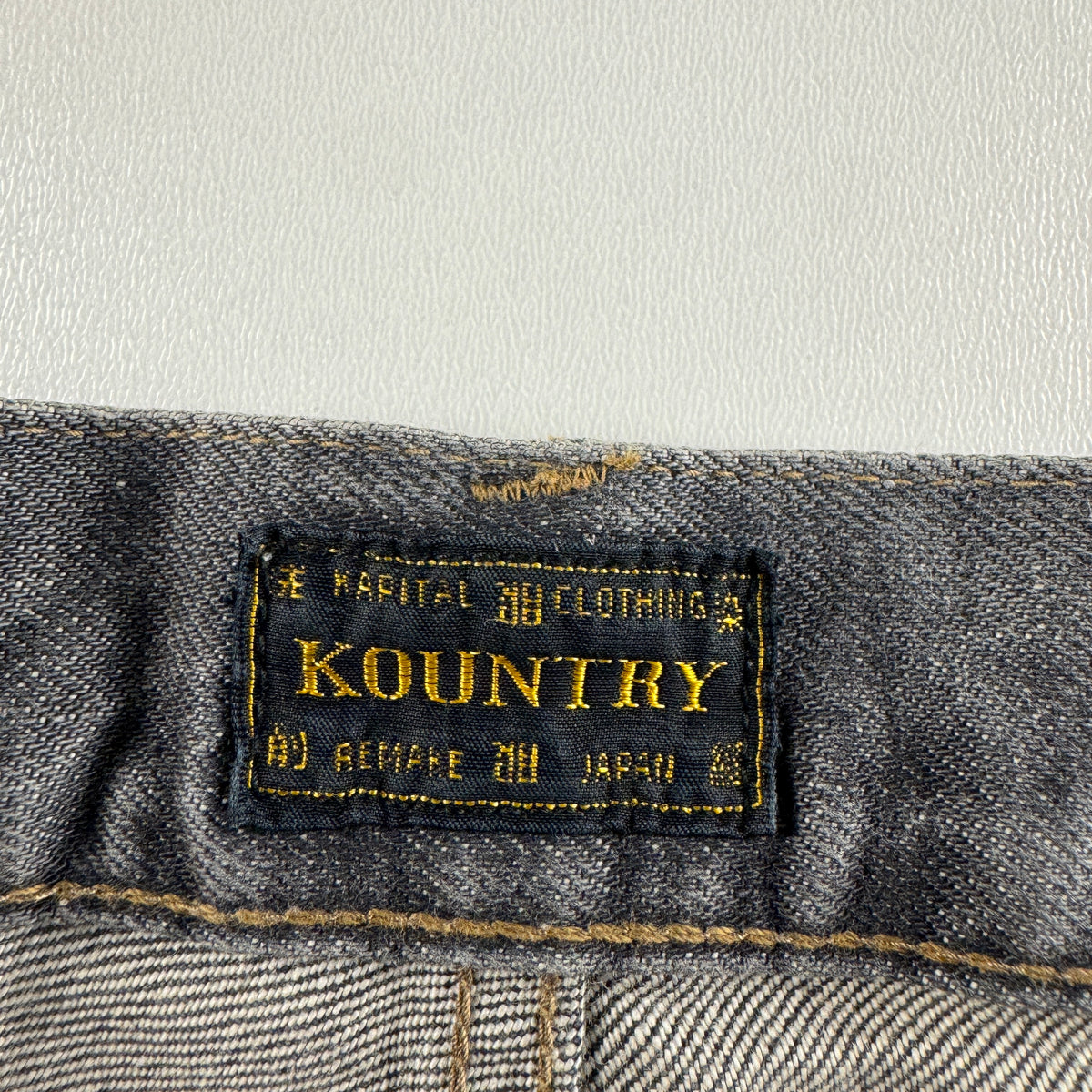 Kapital 14oz Black Denim Bone Embroidery 5P Shorts (M)