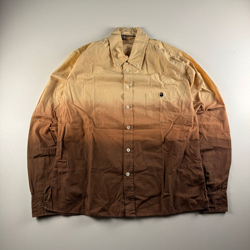 BAPE Gradient Brown Vintage L/S Shirt (M)