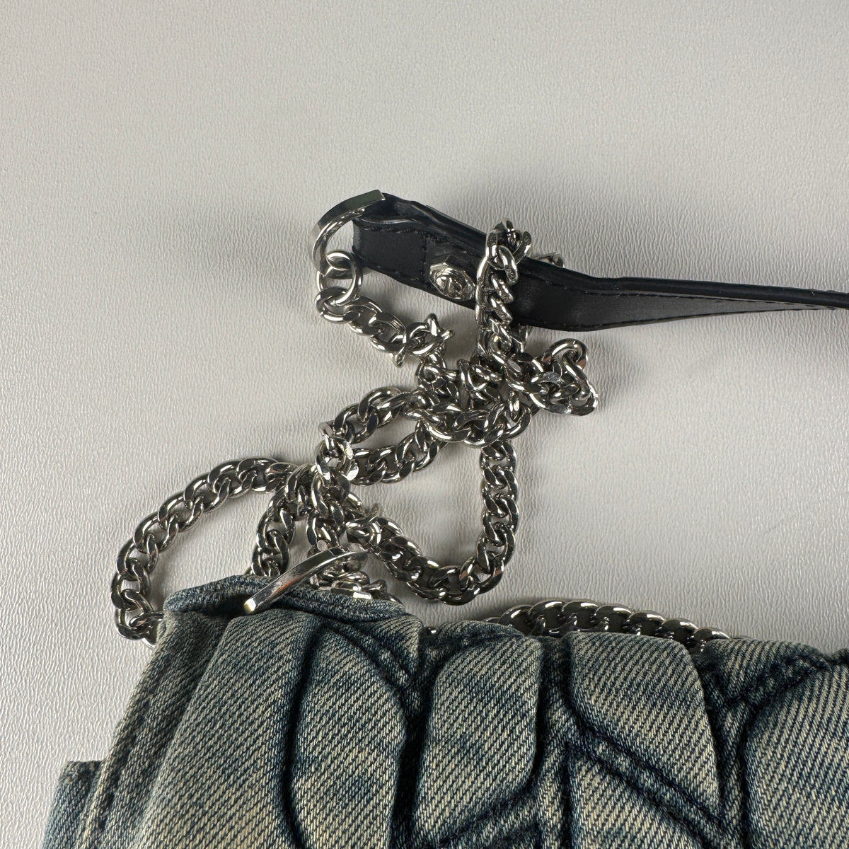 Diesel Archive Denim Chain Shoulder Bag