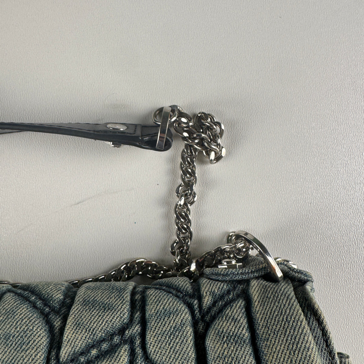 Diesel Archive Denim Chain Shoulder Bag