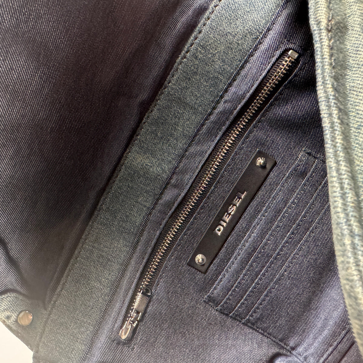 Diesel Archive Denim Chain Shoulder Bag