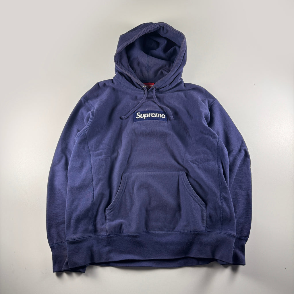 Supreme Box Logo 2021 Blue Navy Hoodie (M)