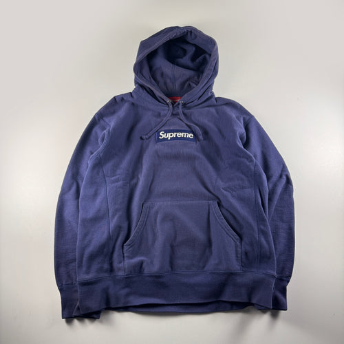 Supreme Box Logo 2021 Blue Navy Hoodie (M)