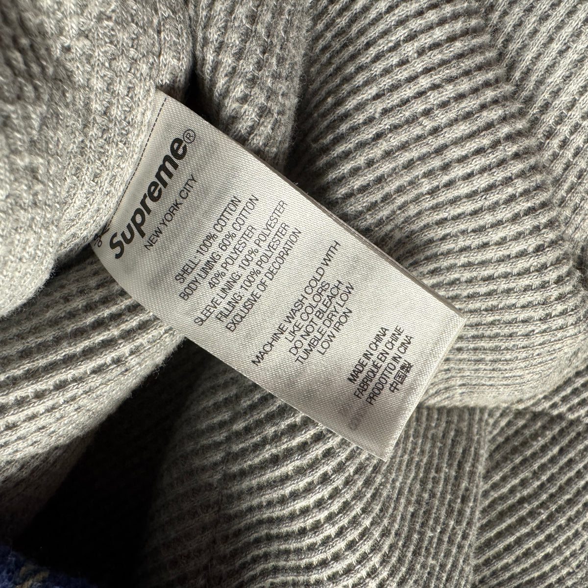 Supreme Thermal Lined Zip Up Blue Flannel Jacket (S)
