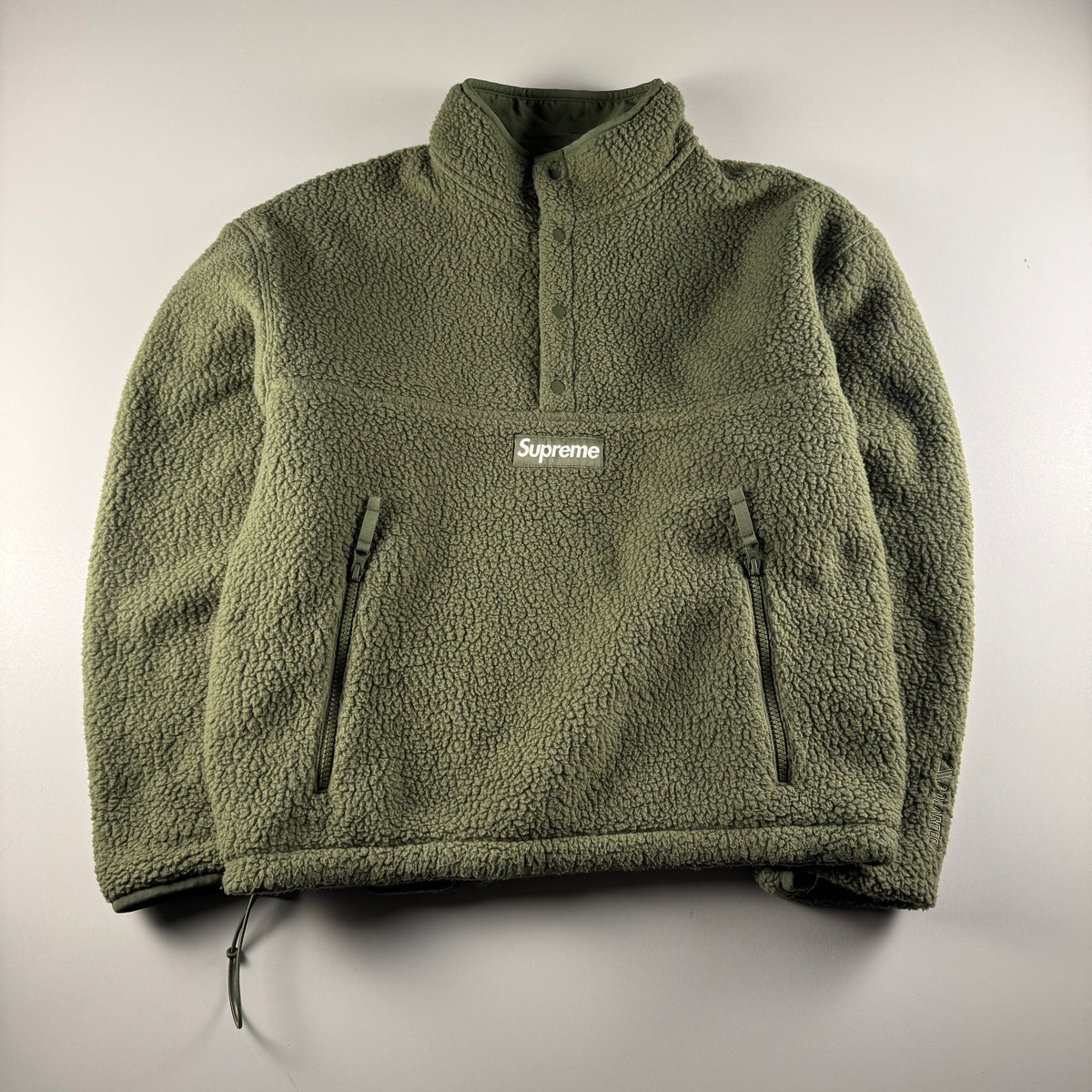 Supreme Polartec Shearling Green Reversible Sweater (S)