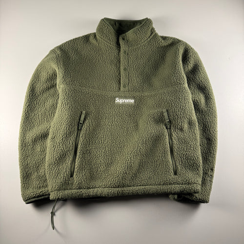 Supreme Polartec Shearling Green Reversible Sweater (S)