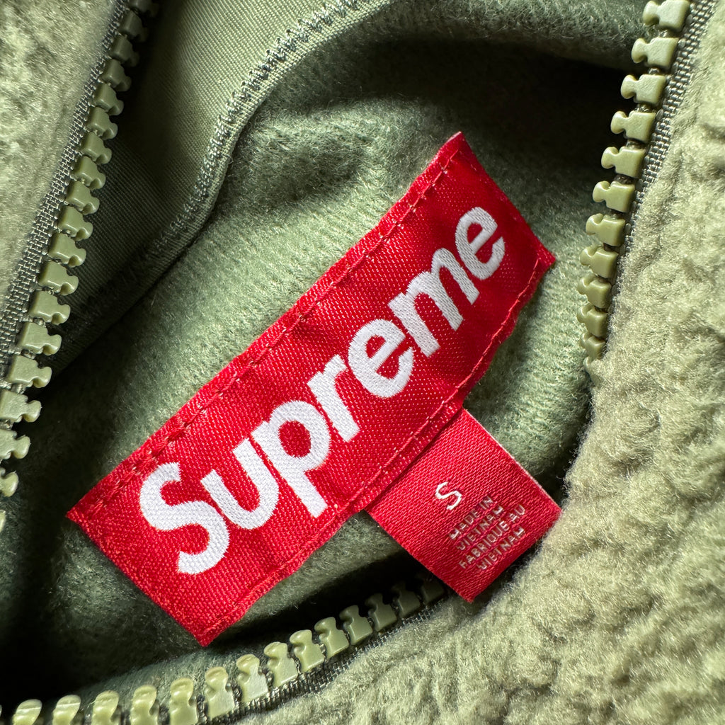 Supreme Polartec Shearling Green Reversible Sweater (S)