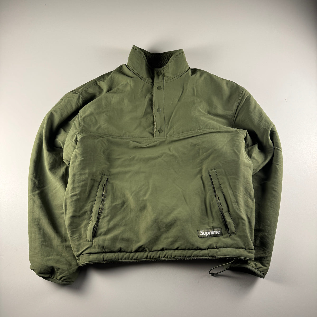 Supreme Polartec Shearling Green Reversible Sweater (S)