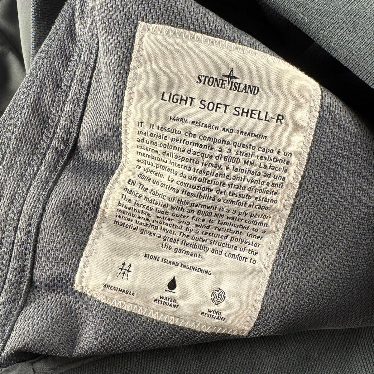 Stone Island Soft Shell-R Blue Jacket (XL)