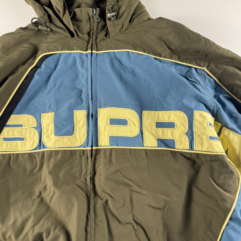 Supreme S Paneled Blue and Olive Track Jacket (S)