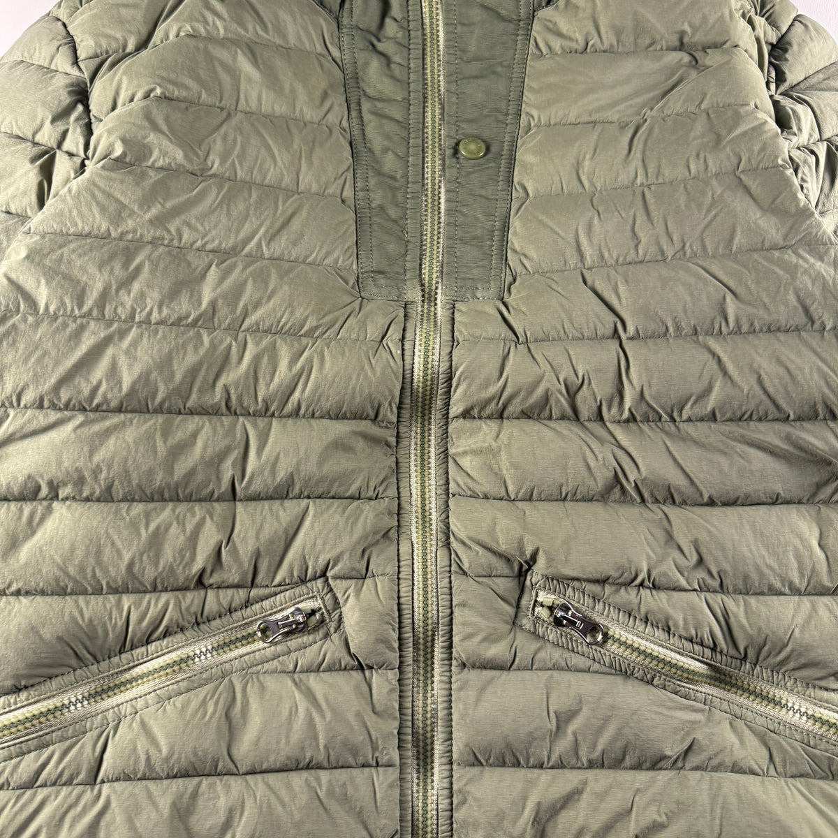 Stone Island Loom Woven Down Chambers Stretch Nylon-TC Green Jacket (M)