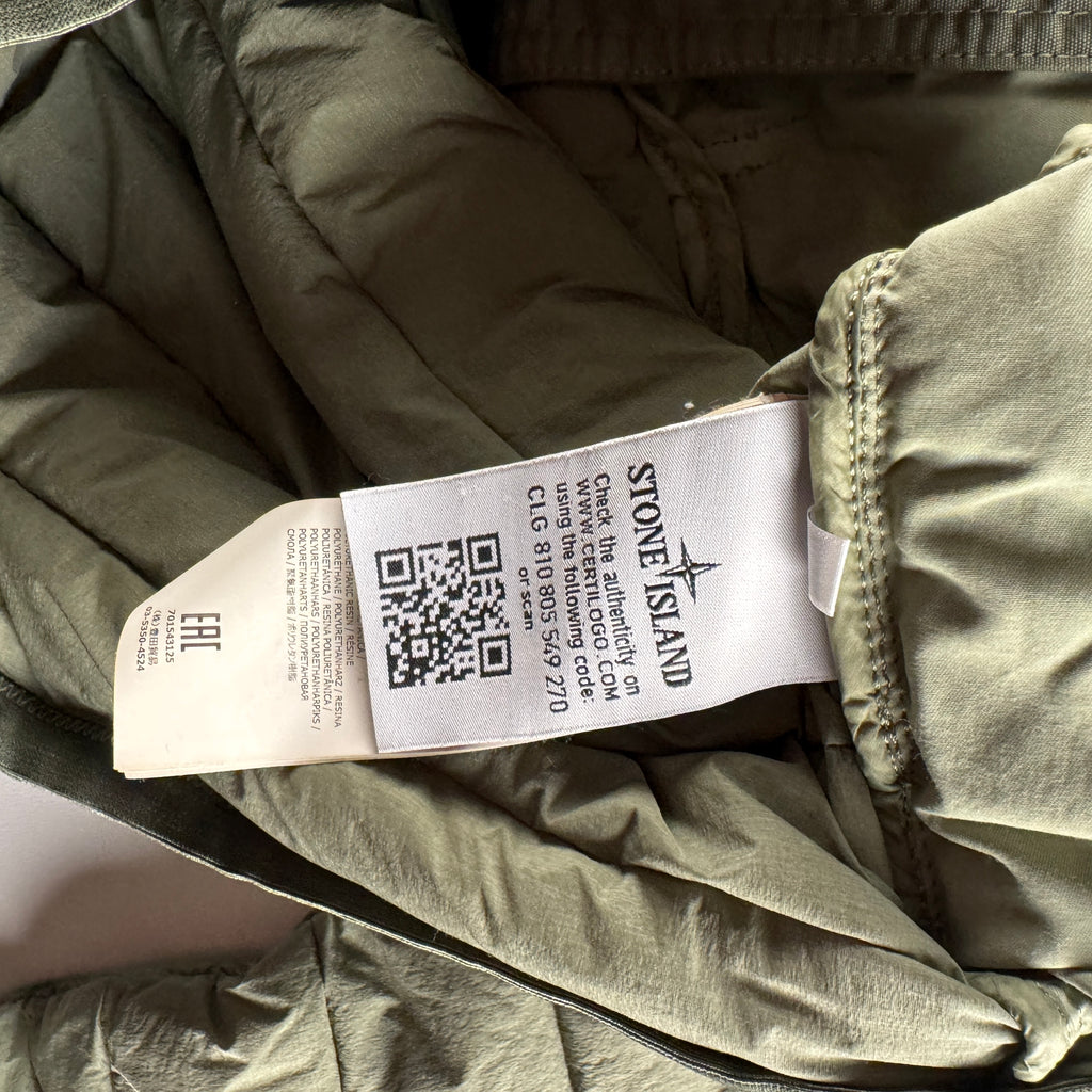 Stone Island Loom Woven Down Chambers Stretch Nylon-TC Green Jacket (M)