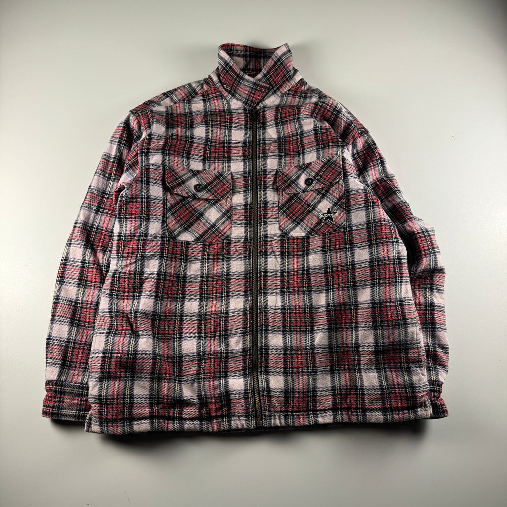 Supreme Thermal Lined Zip Up Red Flannel Jacket (S)