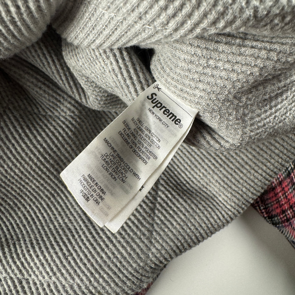 Supreme Thermal Lined Zip Up Red Flannel Jacket (S)
