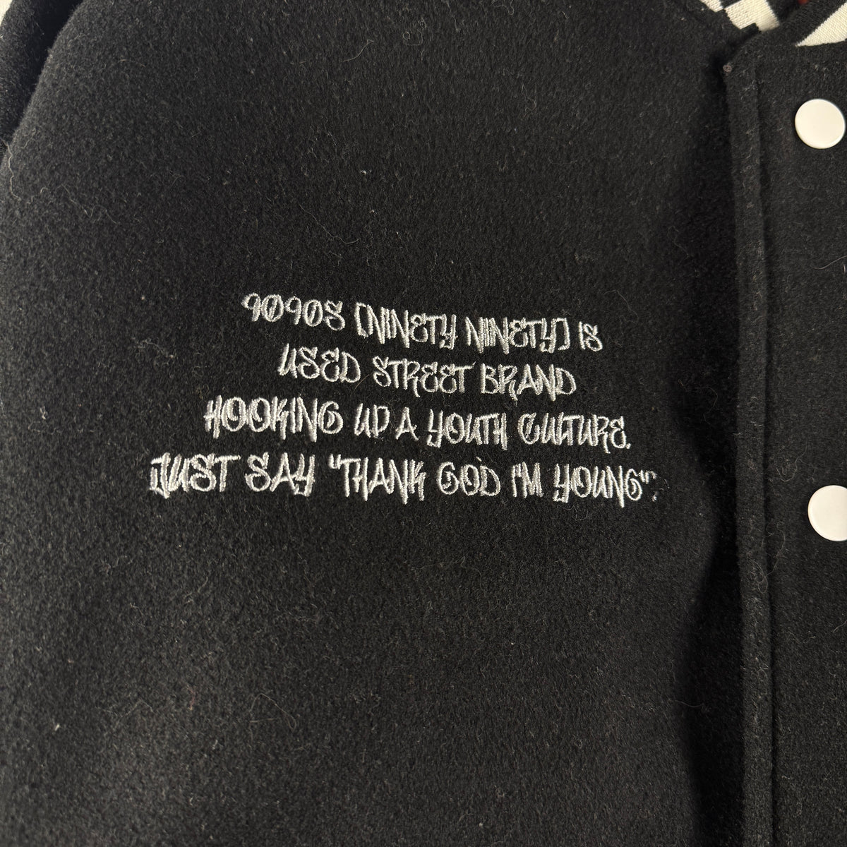 9090 Fake Leather Black University Jacket (L)