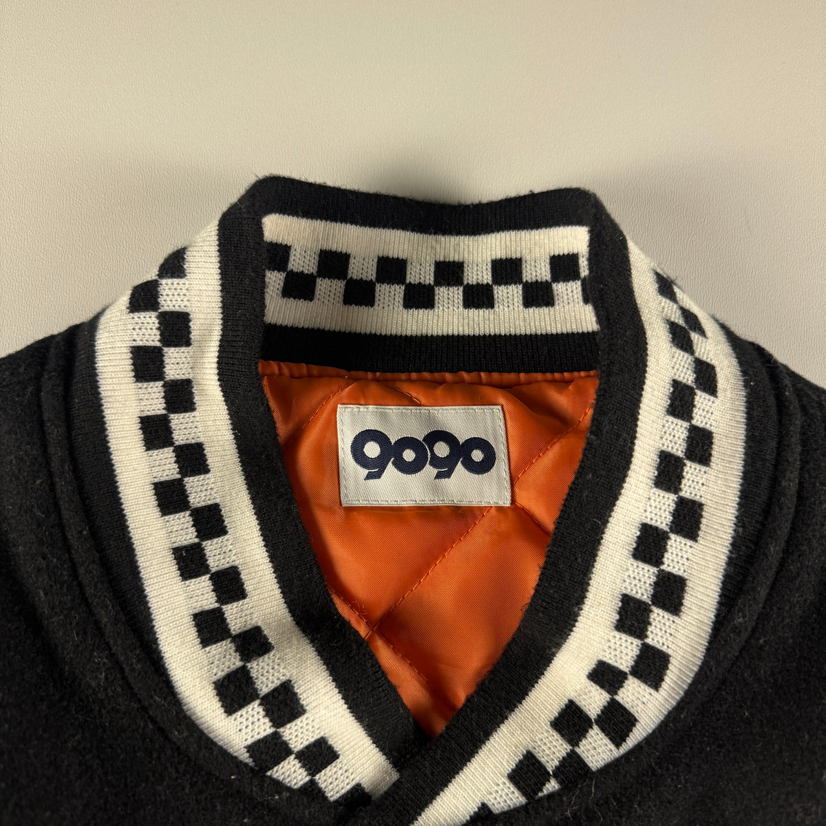 9090 Fake Leather Black University Jacket (L)