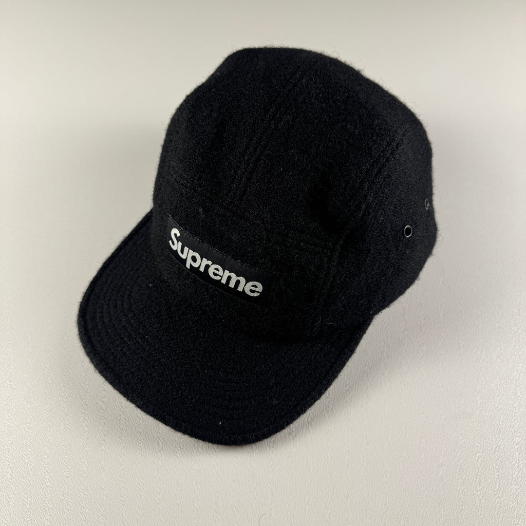 Supreme Harris Tweed Box Logo Black Camp Cap (OS)