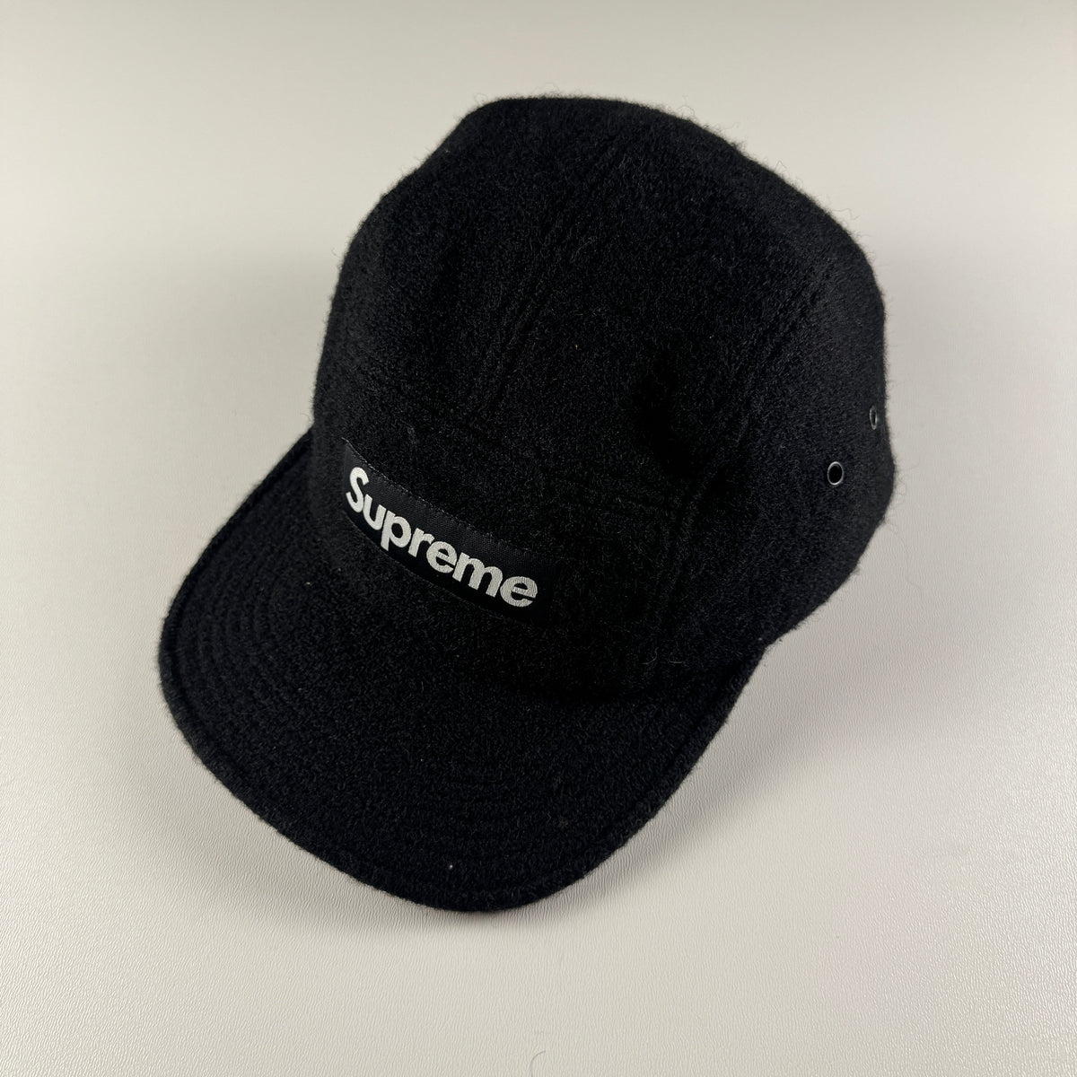 Supreme Harris Tweed Box Logo Black Camp Cap (OS)