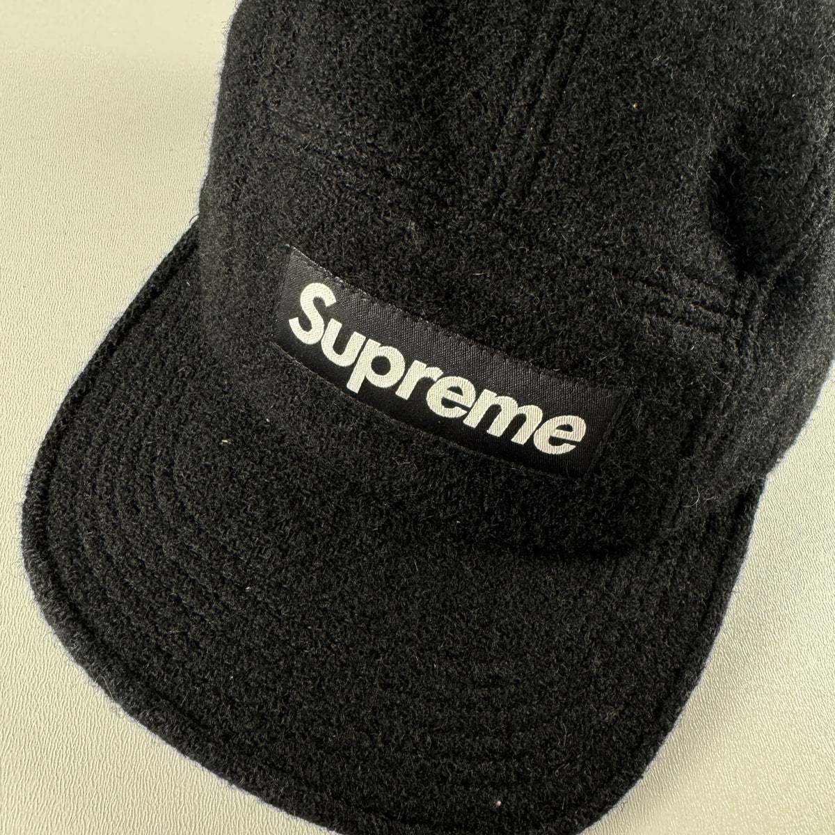 Supreme Harris Tweed Box Logo Black Camp Cap (OS)