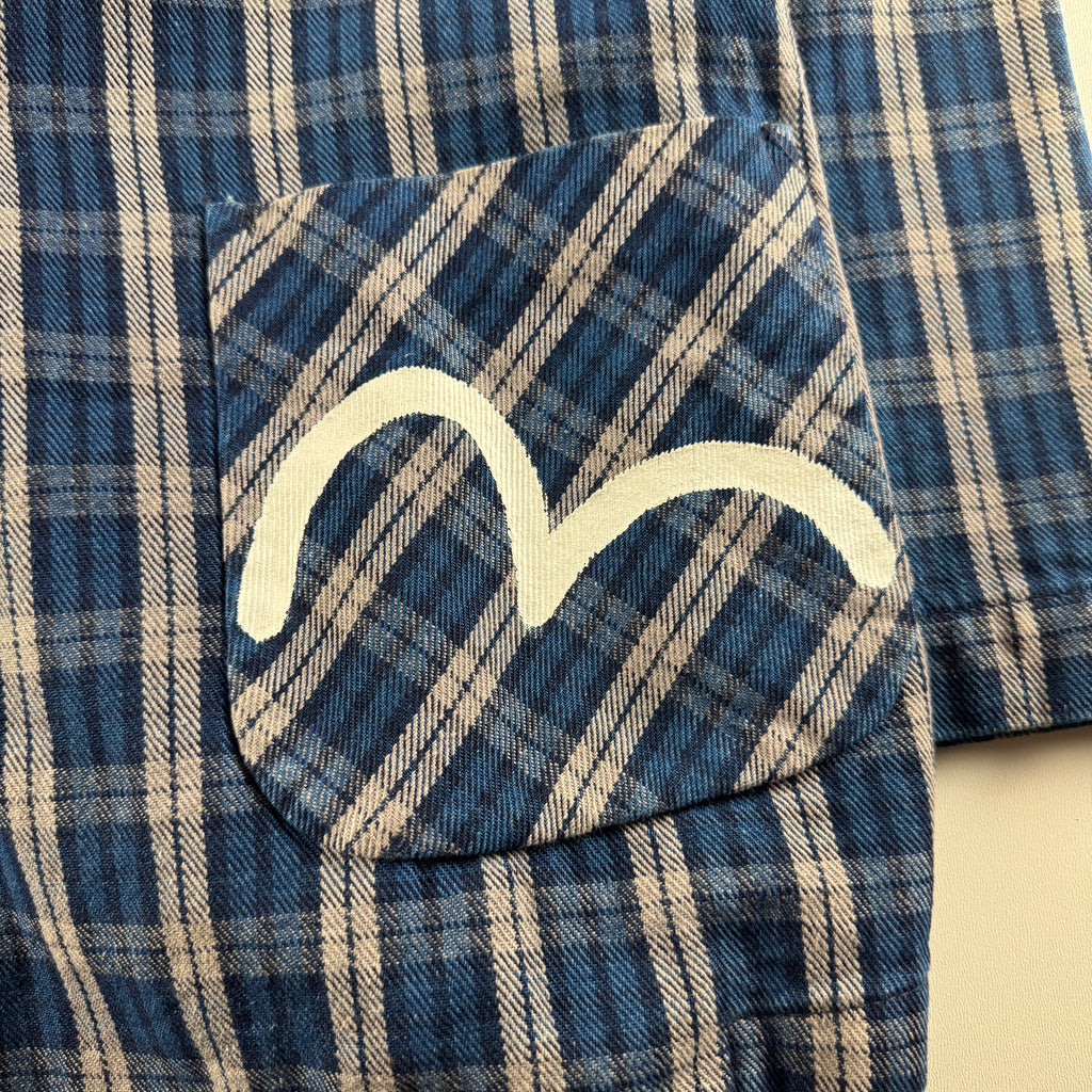 Evisu Check Blue Seagull Tailored Jacket (38 / M)