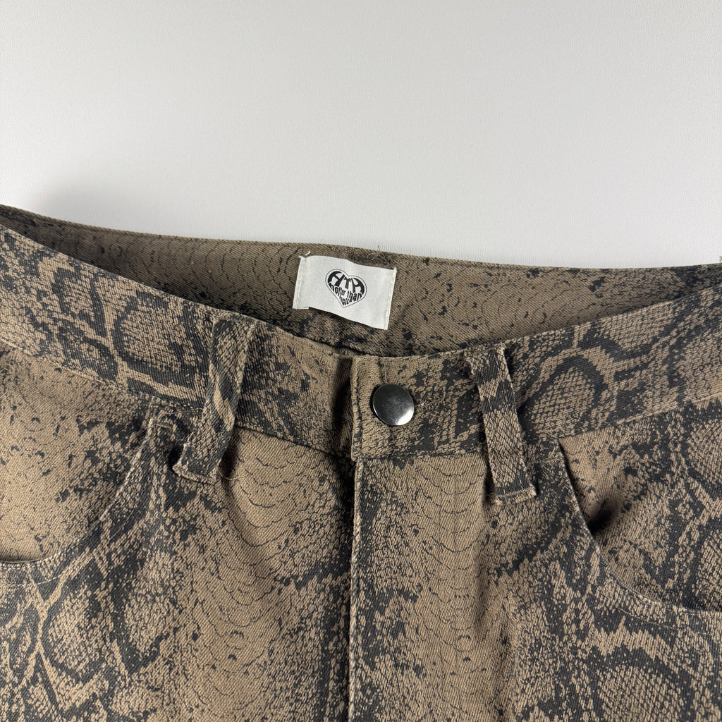 HTH Brown Snakeskin Pattern Pants (S)