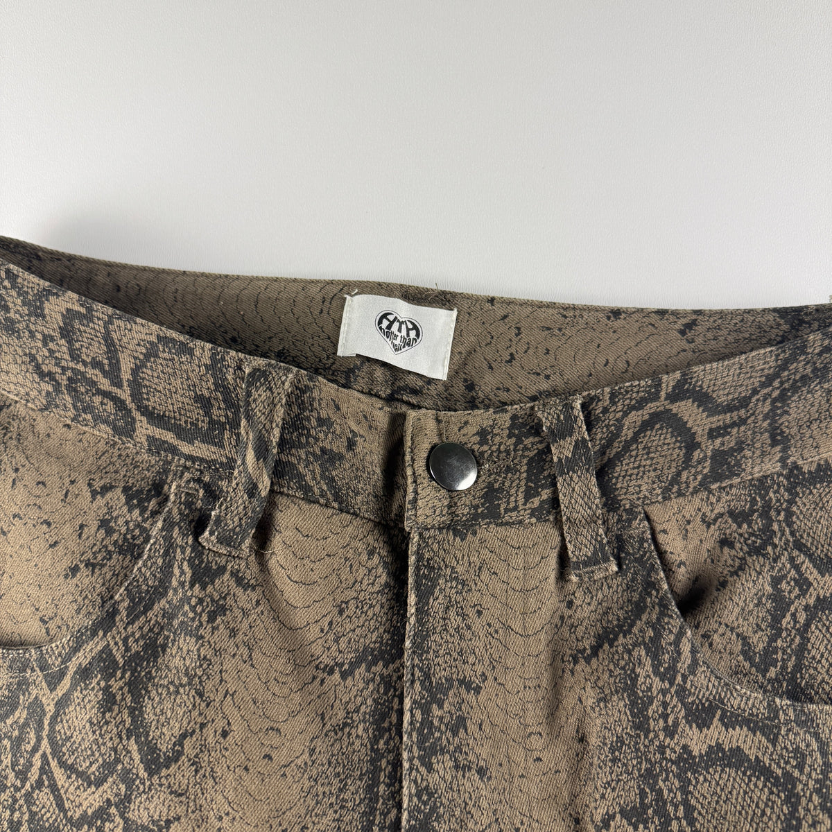 HTH Brown Snakeskin Pattern Pants (S)
