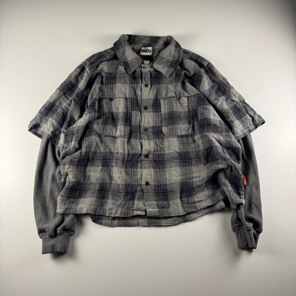 9090 Layered Grey Flannel Shirt (M)