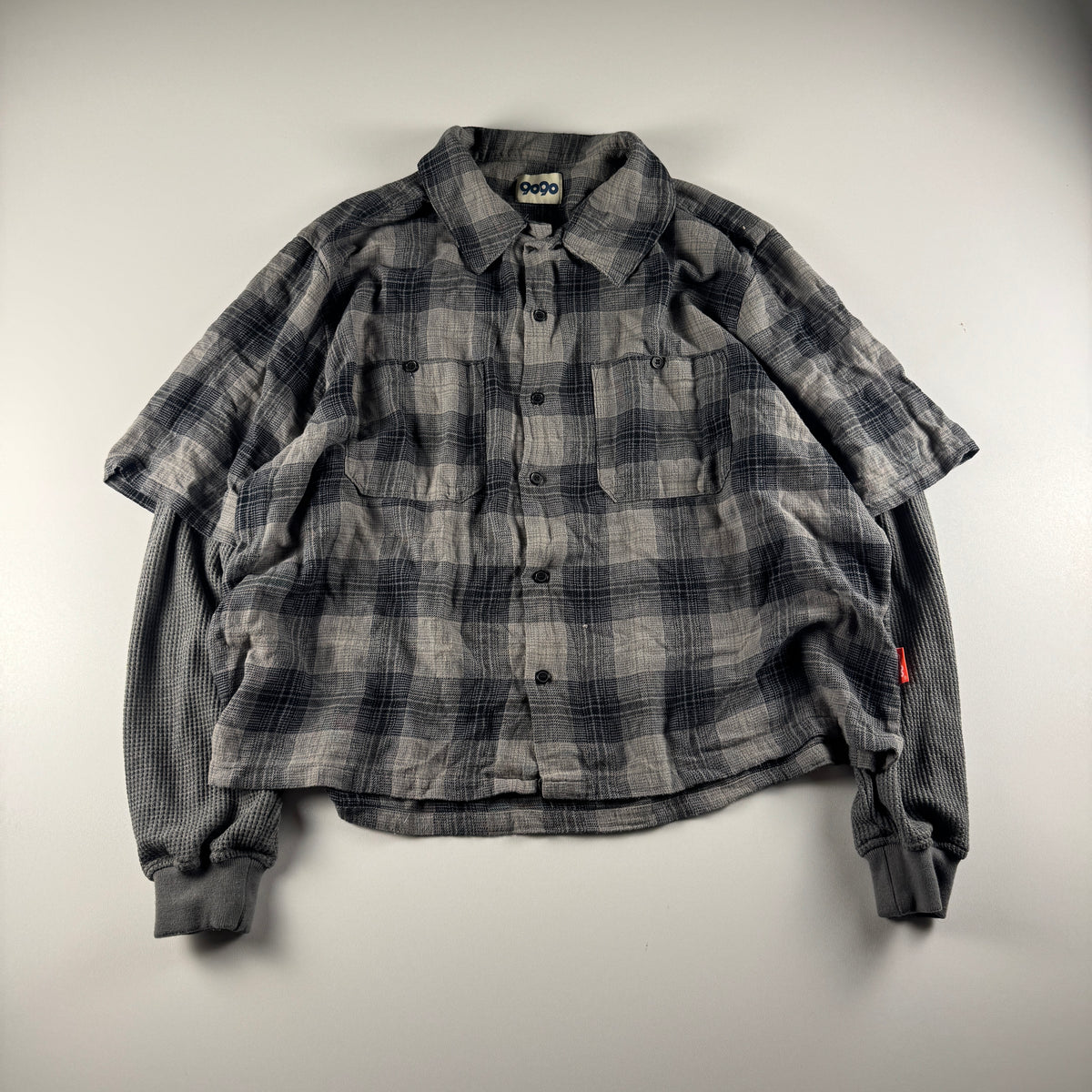 9090 Layered Grey Flannel Shirt (M)
