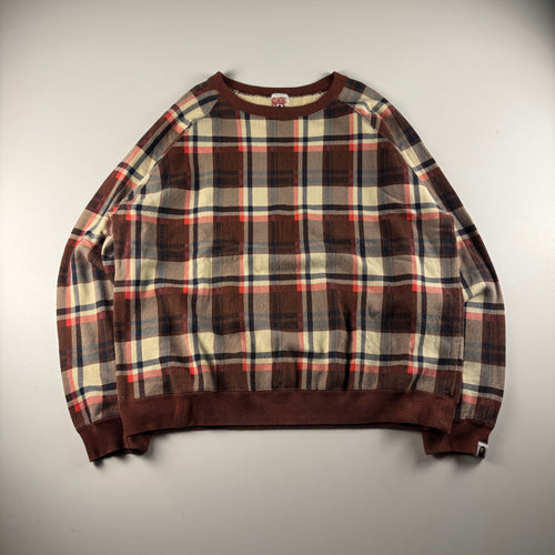 BAPE Red Tartan Check Sweater (L)