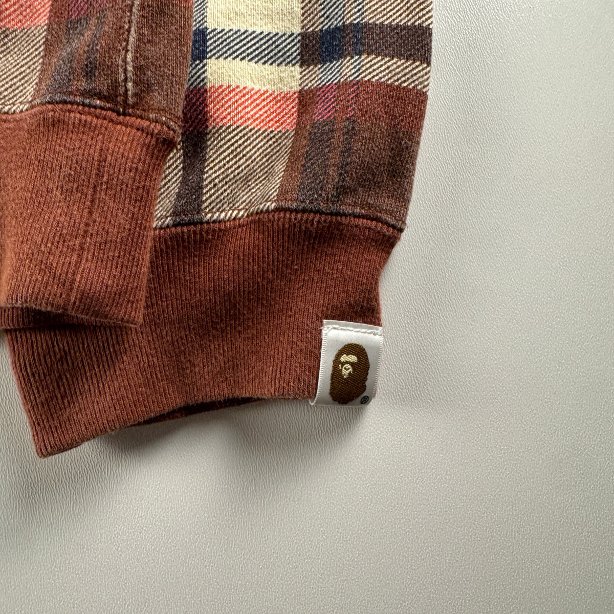 BAPE Red Tartan Check Sweater (L)