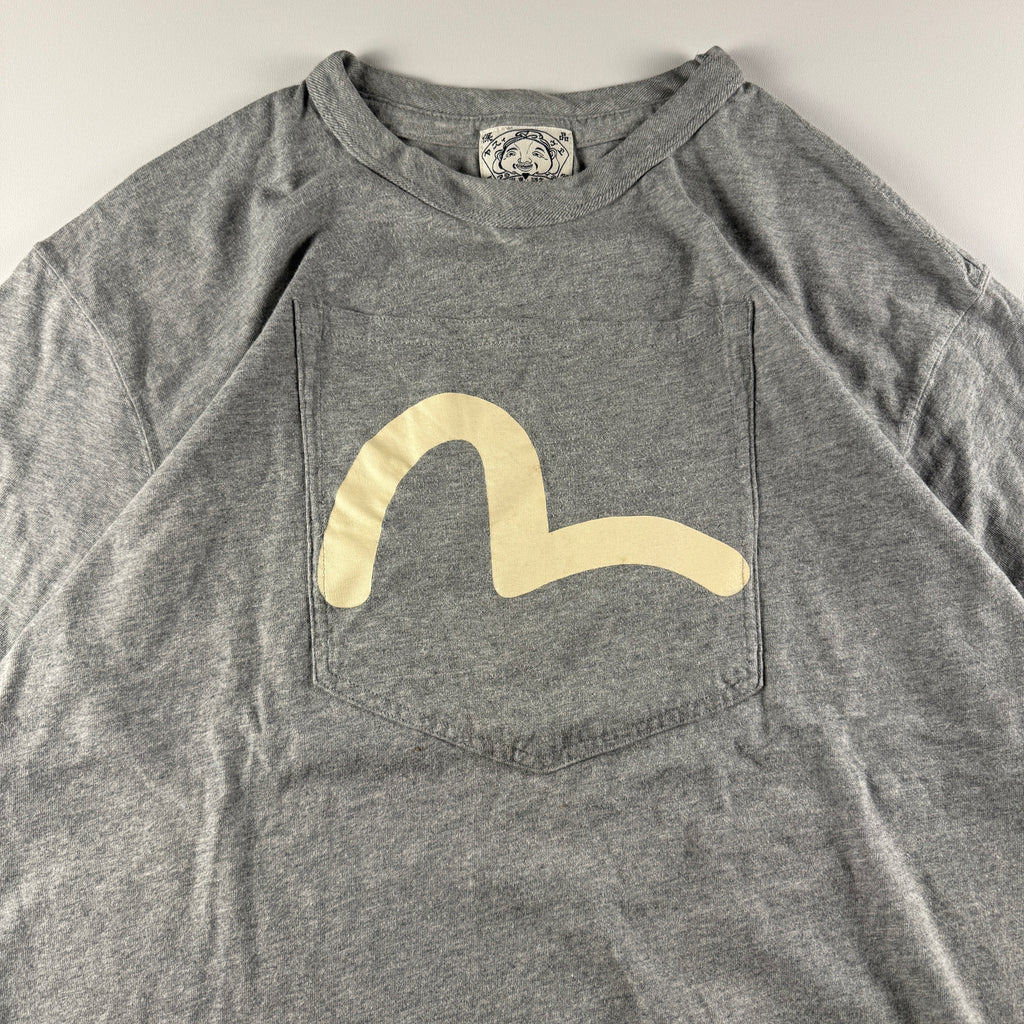 Evisu 90s Big Pocket Grey Tee (38 / M)