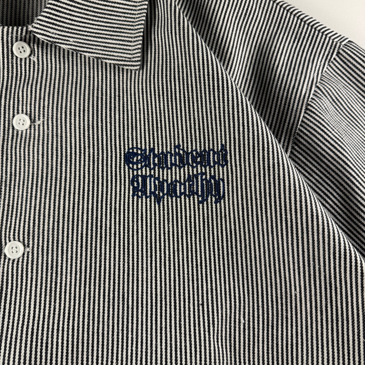 Student Apathy Striped White S/S Shirt (L)