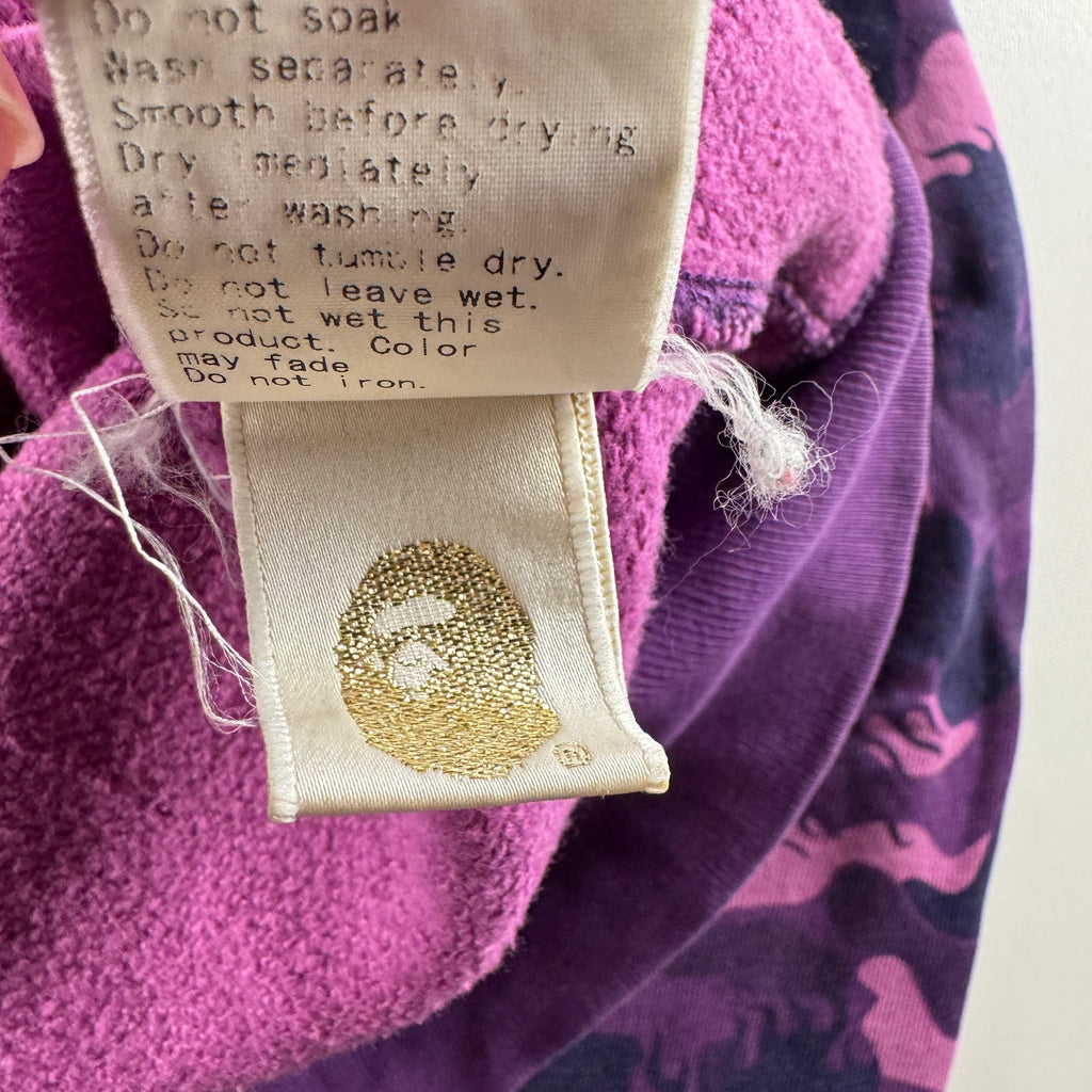 BAPE Flame Purple Camo Shark Full Zip Hoodie (M)