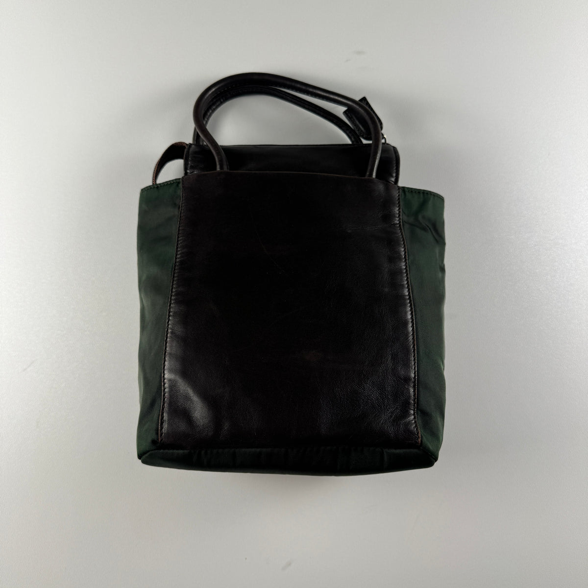 Prada Nylon and Leather Flower Handbag