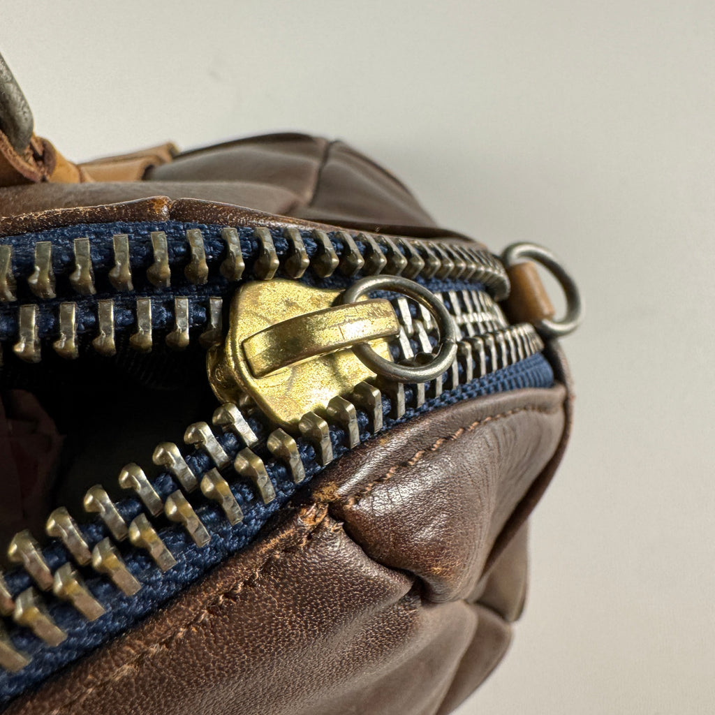 Diesel Studded Leather Brown Handbag