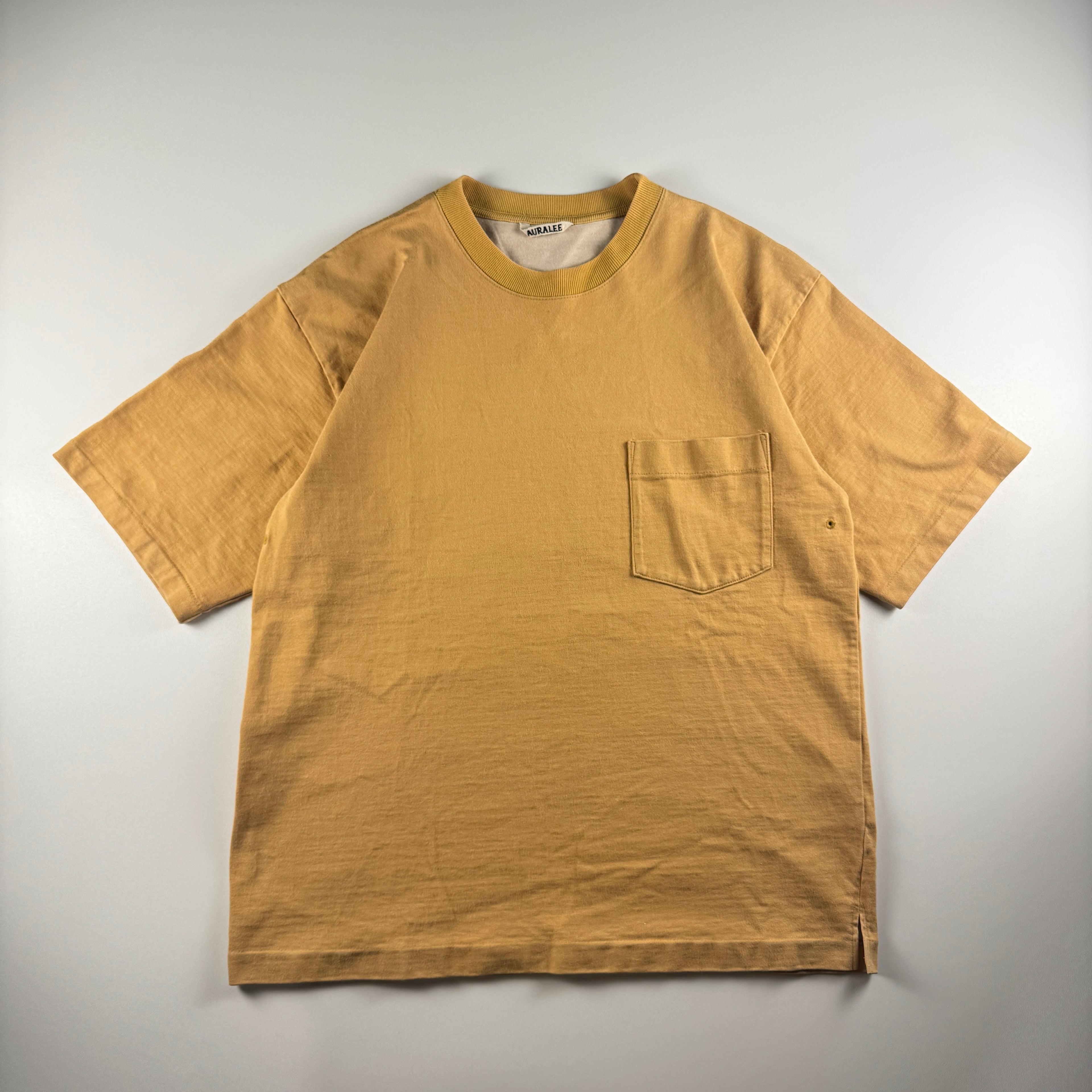 Auralee Stand-up Yellow Pocket Heavy Tee (3 / L)
