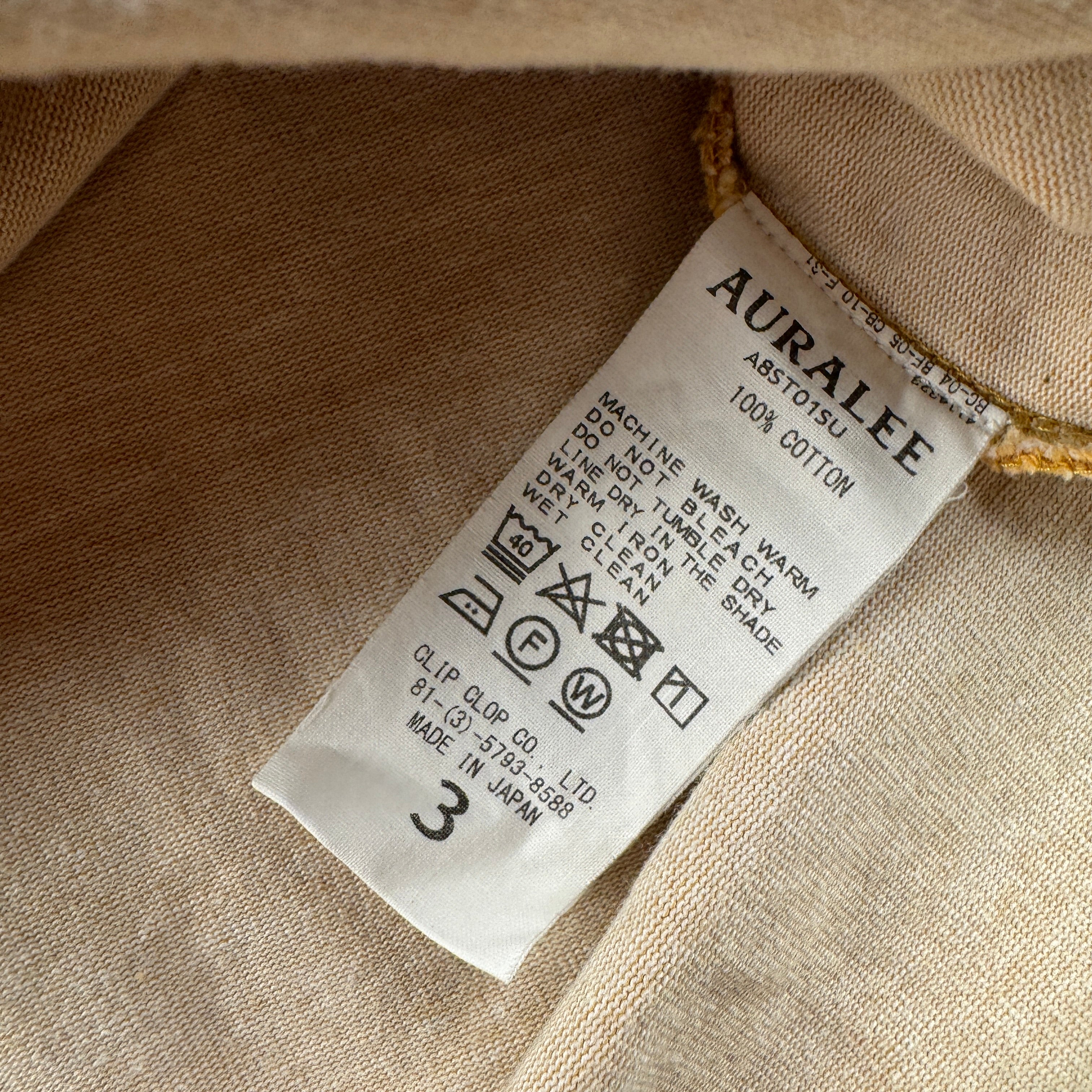 Auralee Stand-up Yellow Pocket Heavy Tee (3 / L)