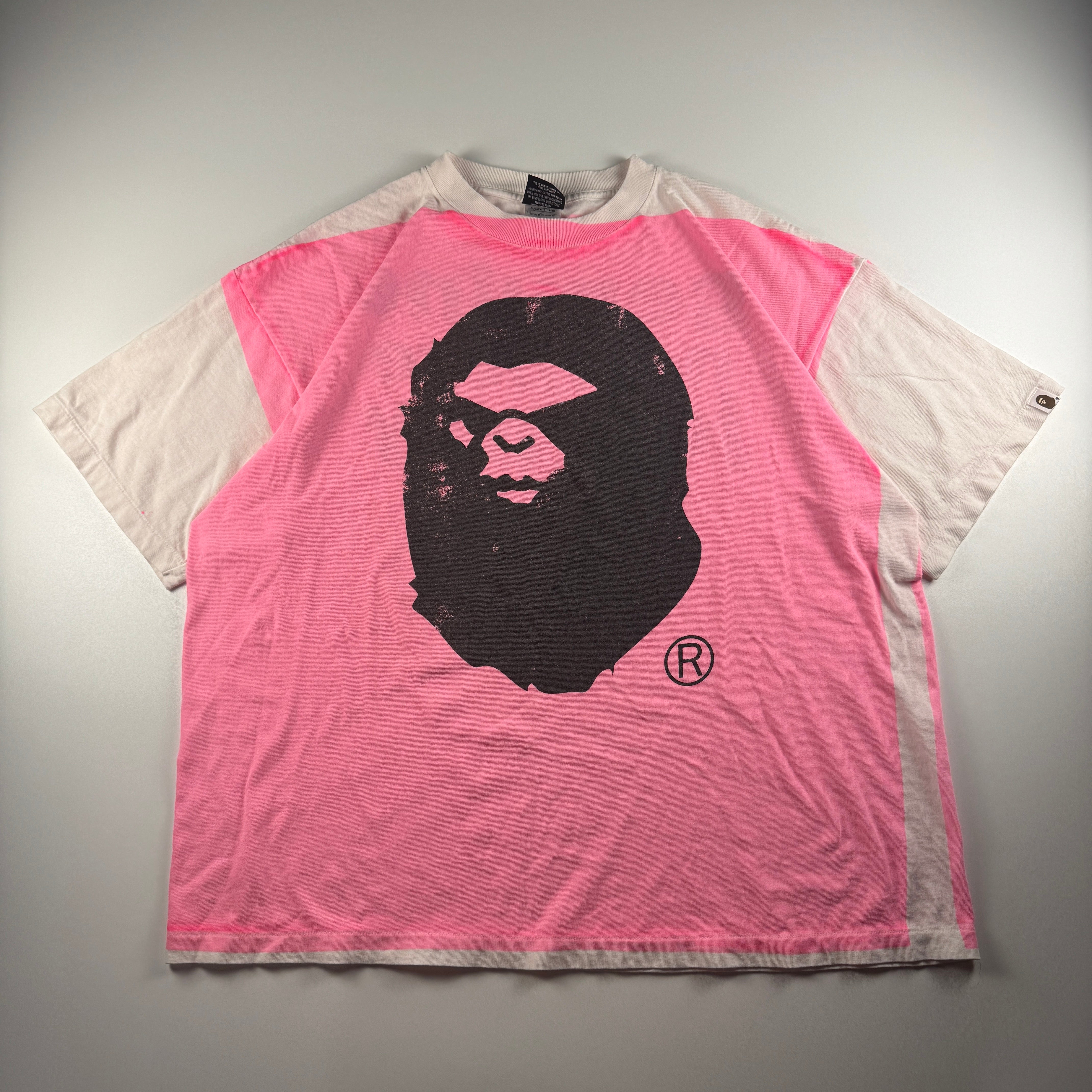 Saint-Mxxxxx x BAPE Genuine Nowhere Journey Pink White Tee (XXL