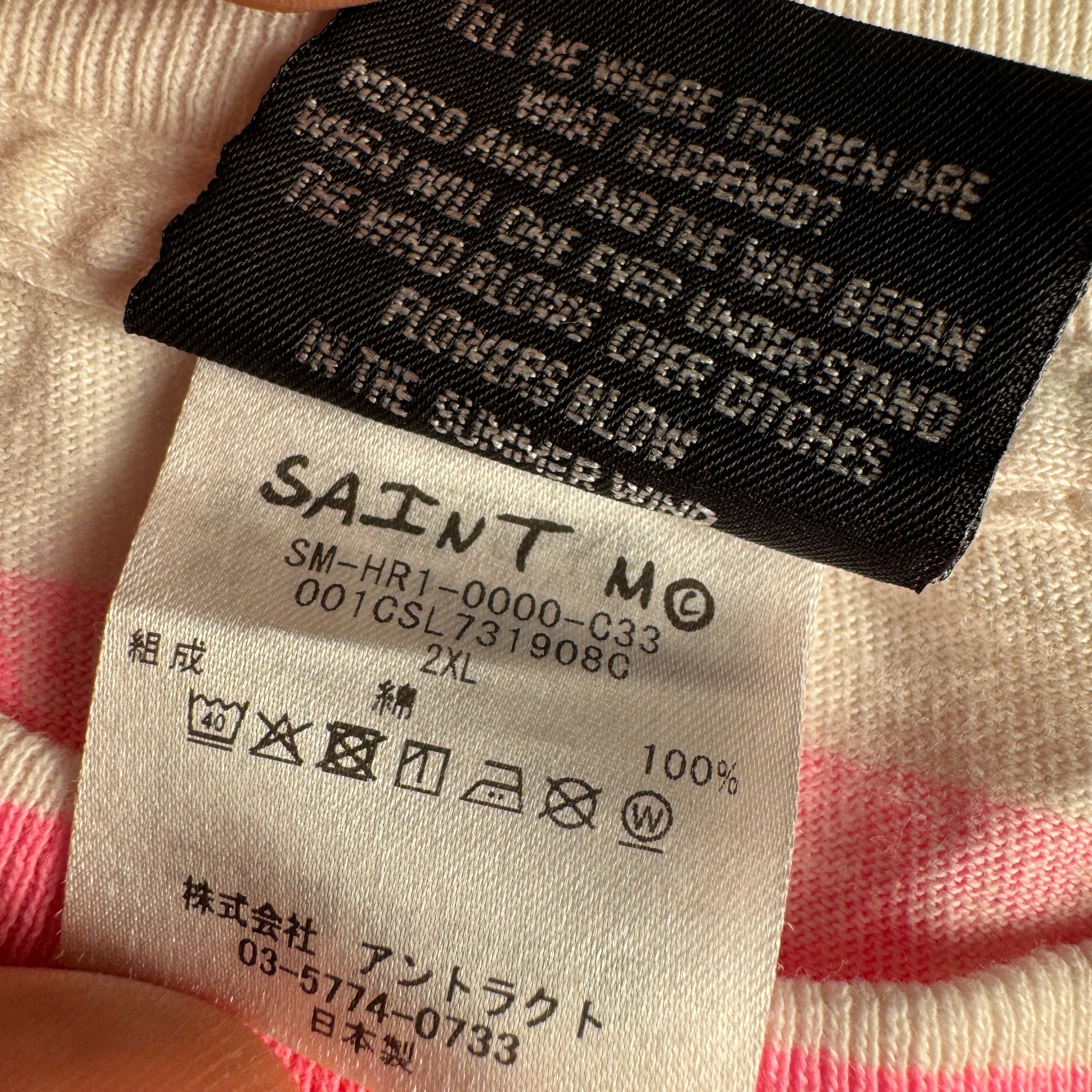 Saint-Mxxxxx x BAPE Genuine Nowhere Journey Pink White Tee (XXL)