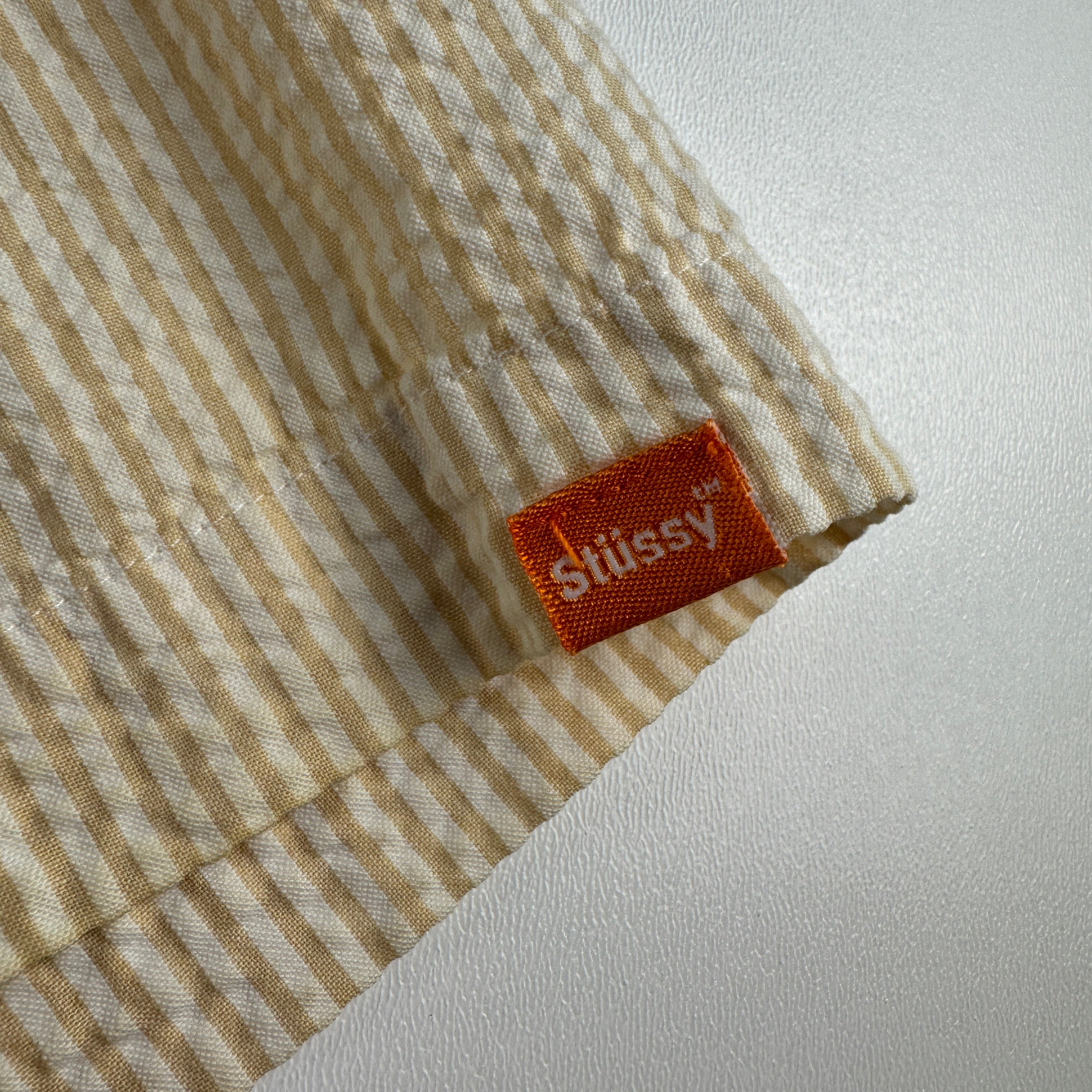 Stussy Beige Textured Beige Short Sleeve Shirt (M)