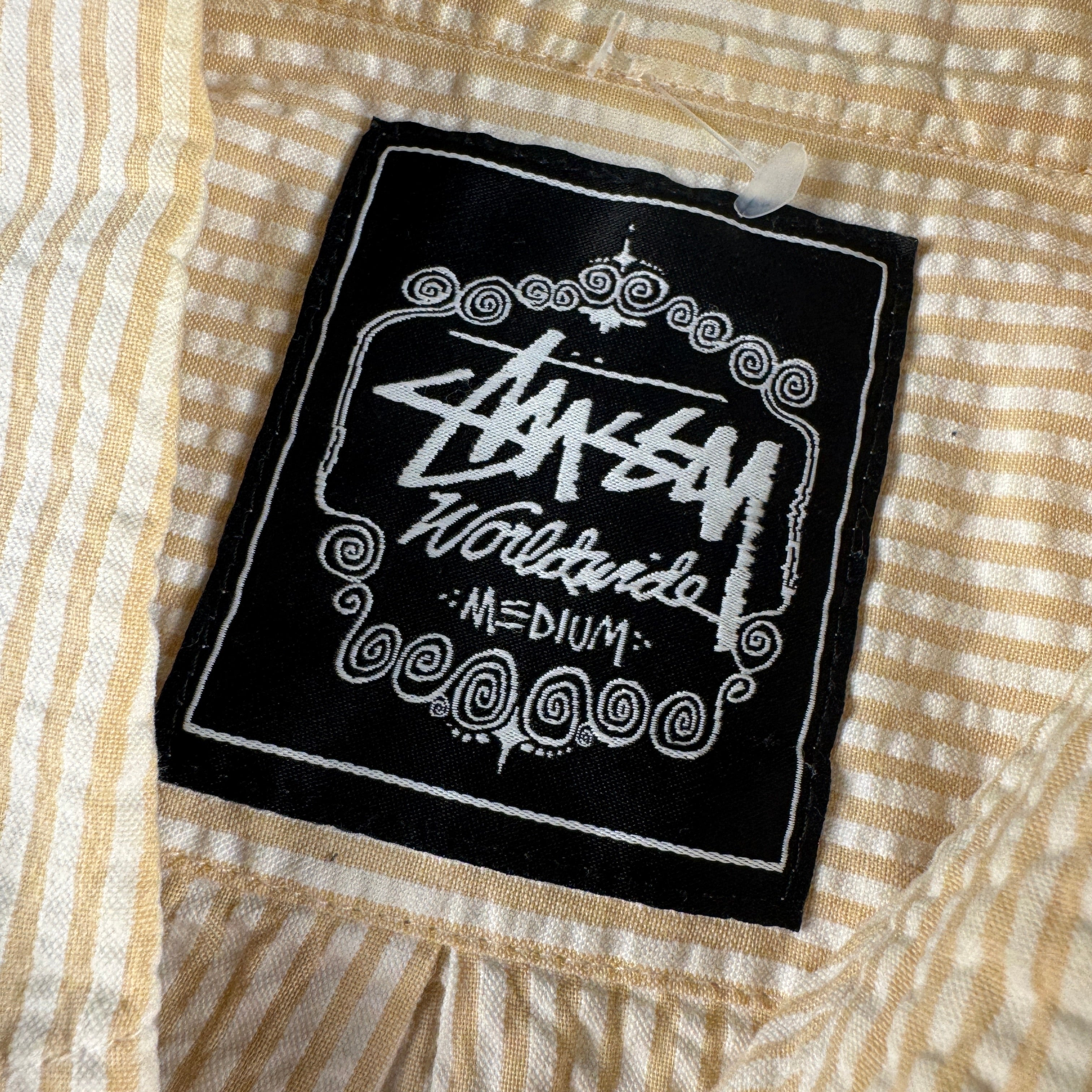 Stussy Beige Textured Beige Short Sleeve Shirt (M)