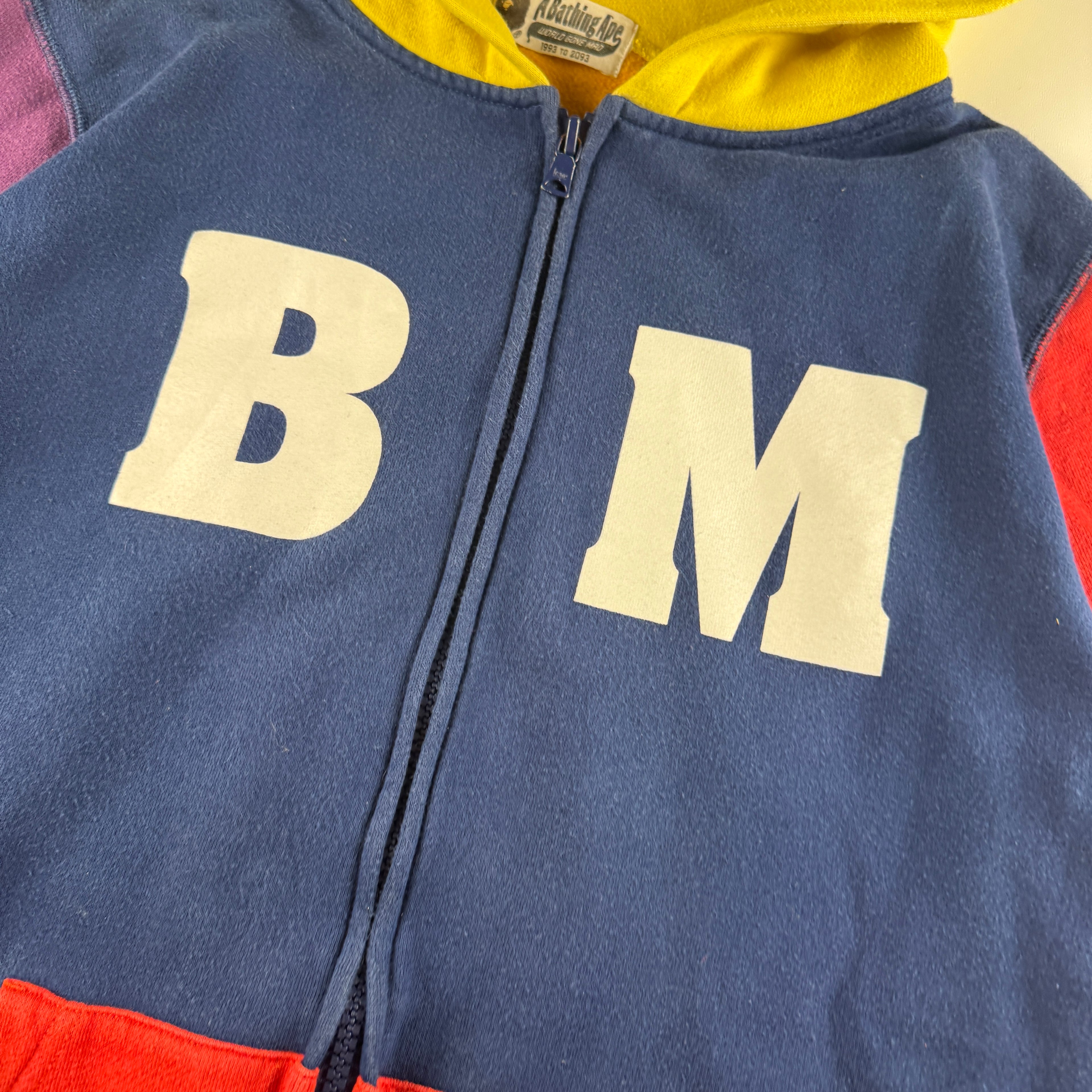 BAPE Baby Milo “BM” Color Block Zip Hoodie (S)