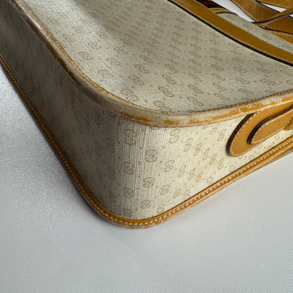 Gucci Sherry Line Beige Micro GG Web Design Shoulder Bag