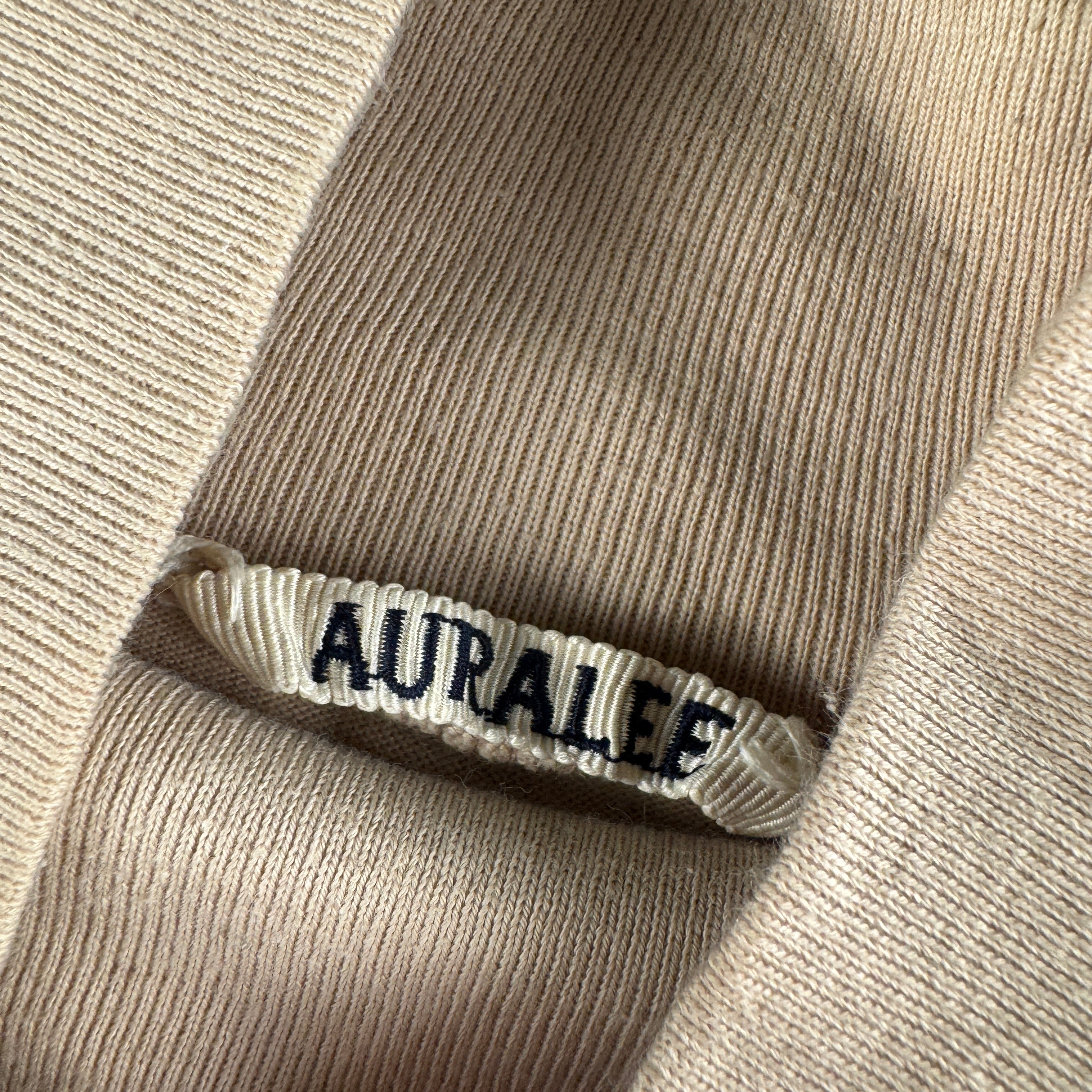 Auralee Turtleneck Super High Gauge Beige Knitted Sweater (3 - L)