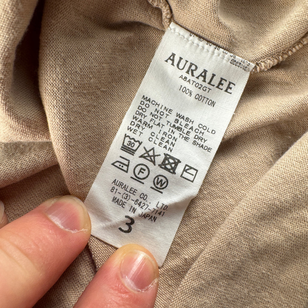 Auralee Turtleneck Super High Gauge Beige Knitted Sweater (3 - L)