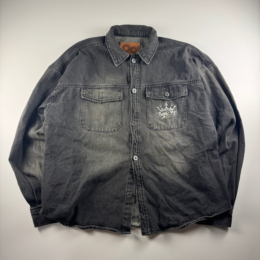 9090 Denim Oversized Long Sleeve Denim Shirt (XL)